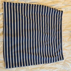 LOFT Blue and White Striped Pencil Skirt